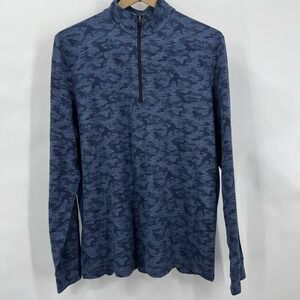PGA TOUR Men's Size Med Camo Print Quarter Zip Long Sleeve Pullover Golf Shirt